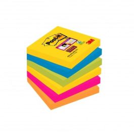 Post-it Bloc de notas adhesivas Super Sticky 76x76 mm con 90 hojas, Pack de 6, Colores Surtidos Precio: 12.50000059. SKU: B1KEN5R29Y