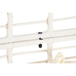 DKD Home Decor Sillón de 2 Plazas para Terraza y Jardín de Ratán Sintético y Acero con Cojines Desmontable Blanco 130x68x146 cm DKD Home Decor Sillón de 2 Plazas para Terraza y Jardín de Ratán Sintético y Acero con Cojines Desmontable Blanco 130x68x146 cm