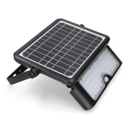 Aplique solar 10 W 1150lm recargable. sensor presencia (2-8m) color negro 27,5x19,6cm edm