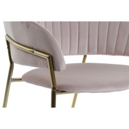 DKD Home Decor Silla Rosa Palo Dorado 53 x 73 x 58 cm (2 Unidades)