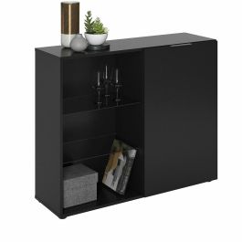FMD 4029494125316 Mueble de Almacenamiento Compacto Negro, 99,1 cm Ancho x 81,3 cm Alto x 31,5 cm Fondo, Fabricado en Alemania