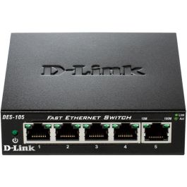 D-Link DES-105 Switch Conmutador de Red 5 Puertos Fast Ethernet 10/100 Mbps RJ-45 Plug & Play, Silencioso con Carcasa Metálica y QoS Precio: 26.49999946. SKU: B1A3LYTC5D