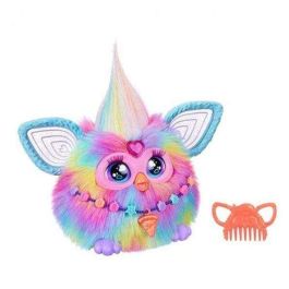 HASBRO Furby Dj Rainbow con +1000 Interacciones, Cuerpo Arcoíris Luminoso, 5 Modos de Juego, Emite Sonidos, Español, 6+ años
