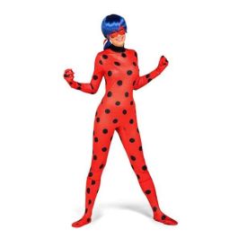 Disfraz ladybug con mono, guantes, cubre botas, antifaz, peluca, yo-yo y pendientes talla XS