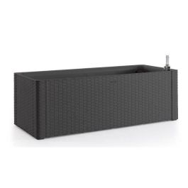 Caja de flores rectangular STEFANPLAST Natural Delux - 100x43xH33cm - 90 + 6.5L en el almacenamiento - Antracita