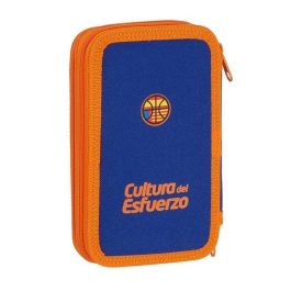 Plumier Doble Valencia Basket M854 Azul Naranja 12.5 x 19.5 x 4 cm (28 piezas)