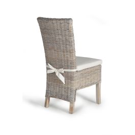 GINER Y COLOMER - Lote de 2 Sillas de Rattan con Cojín, Color Gris, Altura Asiento 47 cm
