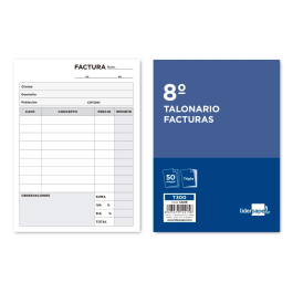 Liderpapel T300 Talonario Facturas 8º Original y 2 Copias con IVA 105 x 155 mm Precio: 8.99595312. SKU: B18EH4Q97W