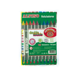 Alpino Rotuladores Double Doble Punta Fina-Gruesa Estuche 10+2 C-Surtidos
