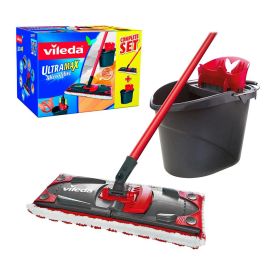 Vileda Ultramax Set Mopa Microfibras 2 en 1 con Escurridor Vertical para Suelos y Parquet, Limpieza Manos Secas Gris/Rojo 36x13.6cm Precio: 36.58999949. SKU: S7904135