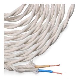 Edm Carrete cable textil trenzado h03vv-f 2 x 0,75 mm² algodón, 5 m