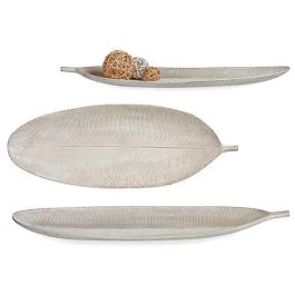Giftdecor Bandeja de Madera MDF Decoración Hoja Blanco 59.5x3x21.6 cm (12 Unidades) Precio: 52.69000055. SKU: S3608660