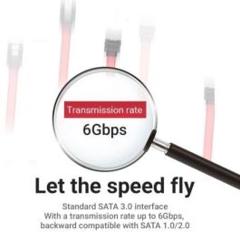 Vention KDDRD Cable de Datos SATA III Hembra a Hembra de 50cm Rojo para Conexión de SSD y HDD 6Gbps
