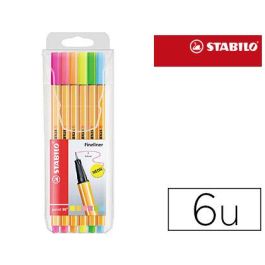 Rotulador Stabilo Punta De Fibra Point 88 Blister 6 Colores Surtidos Neon Precio: 6.6550006655. SKU: B1J9J535KS