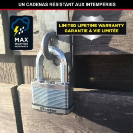 Master Lock Candado de Alta Seguridad M115EURTRILF con Llave, Acero Laminado Revestido, Exterior, Antióxido, Arco M - Paquete de 3