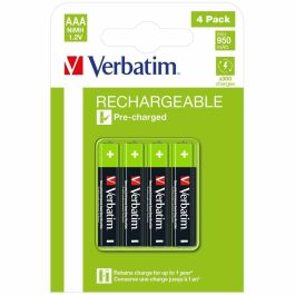Verbatim HR03 Pilas AAA Premium Recargables NiMH 950mAh 1.2V Pre-cargadas Verbatim HR03 Pilas AAA Premium Recargables NiMH 950mAh 1.2V Pre-cargadas