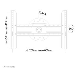 Neomounts Soporte de Pared para TV LED-WR100BLACK 37-75" hasta 50kg 360° Giratorio Acero Negro