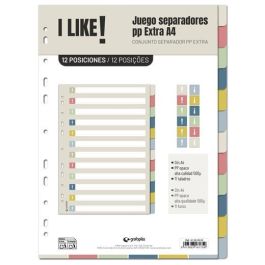 Grafoplás Separadores A4 12 Posiciones 11 Taladros PP Opaco Extra, Colores I Like: Negro, Verde, Azul, Rosa, Amarillo, Arena Precio: 4.49999968. SKU: B1256GZD8L