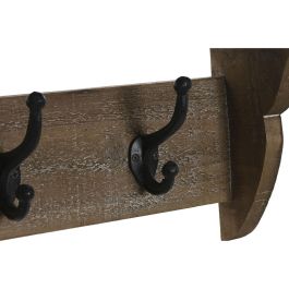 Perchero de Pared Home ESPRIT Marrón Negro Madera Metal 67 x 17 x 27 cm Perchero de Pared Home ESPRIT Marrón Negro Madera Metal 67 x 17 x 27 cm