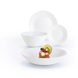 Luminarc Vajilla Opal Zelie 19 Piezas - 6 Personas Vidrio Templado Extra Resistente Blanco Apto Microondas Lavavajillas
