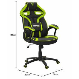 Woxter GM26-056 Silla Gaming Stinger Station Alien Verde Ergonómica, Altura Ajustable, Cojín Lumbar, Piel Sintética Transpirable, 150 kg