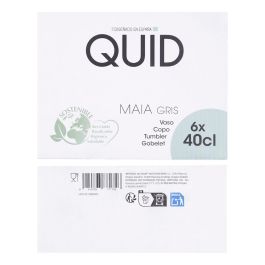 Quid Vaso Alto Maia de Vidrio 40 cL (6 Unidades) con relieve - Apto lavavajillas