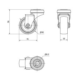 Ruedas Alex Rueda giratoria gris para máx. 22 kg, Ø 4 cm