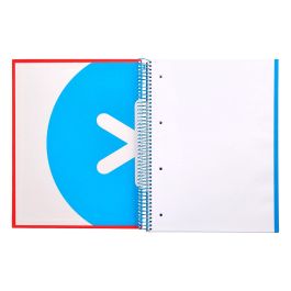 Cuaderno Espiral A4 Micro Antartik Tapa Forrada 120H 90 gr Cuadro 5 mm 5 Bandas 4 Taladros Colores Surtidos 12 unidades