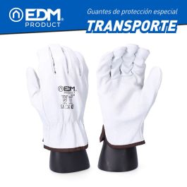 Guantes de Trabajo EDM Blanco Piel de vaca Transportes
