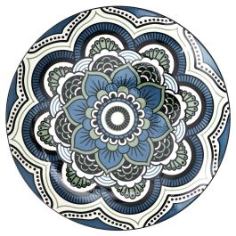 Home Deco Factory Mirage Plato Llano Mandala Azul Diámetro 26 cm Precio: 5.79000004. SKU: B18XBNZHDM