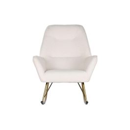 DKD Home Decor Sillón Mecedora Scandi Borreguito Poliéster Metal Blanco Dorado 73x75x97 cm DKD Home Decor Sillón Mecedora Scandi Borreguito Poliéster Metal Blanco Dorado 73x75x97 cm