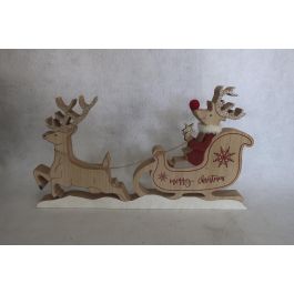 DKD Home Decor Figura de Navidad Tradicional Trineo de MDF, Colores Natural Rojo Dorado, 2.5 x 22.5 x 39 cm (6 Unidades) Precio: 40.51806. SKU: B1KP8CNL3V
