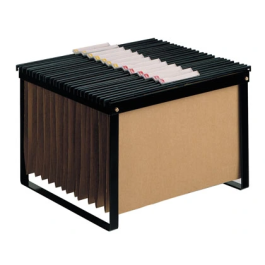 Q-connect Soporte para Carpetas Colgante Negro Bastidor de Sobremesa para Carpetas Tamaño Folio y DIN A4