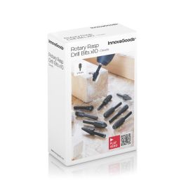 Innovagoods Set de Fresas para Taladro 10 Piezas Acero al Carbono Negro para Madera y PVC