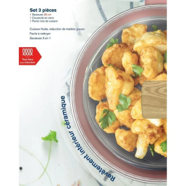 Arthur Martin Sartén AM0333 con Tapa y Cesta, Revestimiento Cerámico Rosa, Ø 24 cm, Apta para Inducción