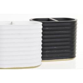 DKD Home Decor Vaso Glam de Resina, Blanco y Negro, Juego de 4 Unidades, Medidas 7.5 x 11 x 13.5 cm, Apto para Lavavajillas DKD Home Decor Vaso Glam de Resina, Blanco y Negro, Juego de 4 Unidades, Medidas 7.5 x 11 x 13.5 cm, Apto para Lavavajillas