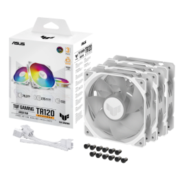 Asus TUF GAMING TR120 ARGB REVERSE 3IN1 White Refrigerador de Aire para Carcasa de Ordenador 12 cm Blanco con Iluminación LED
