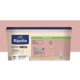 RIPOLIN Pintura de color satinado de ultra cobertura para cocina, dormitorio, salón, recibidor, entrada, pasillo - rosa