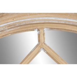 DKD Home Decor Espejo redondo tradicional de Paulownia y cristal, color natural, 69 x 69 cm