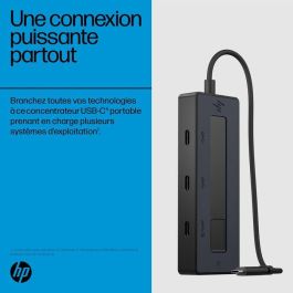 HP USB-C Multiport Hub 4K Portátil | Adaptador Versátil con Conexión USB-C para Carga, Pantalla y Multi-OS