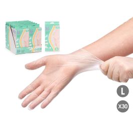 Guantes de vinilo talla L, pack de 30, blanco - Arte Regal (12 Unidades) Precio: 21.49999995. SKU: B19CTZ9W9G