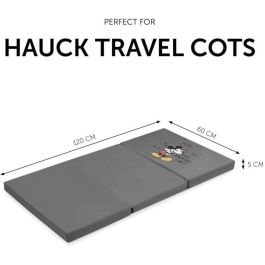 HAUCK AAAAA36064 Colchón de viaje para cuna SLEEPER, 120 x 60 cm, 5 cm de grosor, plegable, gris