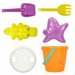Color Baby Cubo de Playa 18 cm con Cedazo, 2 Palas 27 cm y 2 Moldes para +3 años