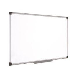 Bi-office Pizarra Blanca Magnética Maya W Cerámica Vitrificada Marco Aluminio 60 x 45 cm con Bandeja