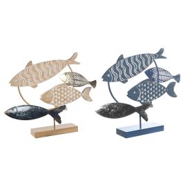Figura Decorativa DKD Home Decor 53 x 9 x 45 cm Natural Azul Dorado Espirales Mediterráneo (2 Unidades) Precio: 56.50000015. SKU: S3042070