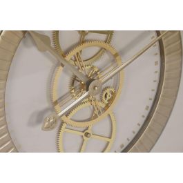 DKD Home Decor Reloj de Pared Glamour Beige y Dorado de Hierro y Cristal, 59.5 x 59.5 x 8.5 cm