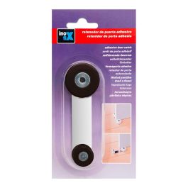 Inofix Tope retenedor giratorio metálico marrón caucho inoxidable para puertas de interior