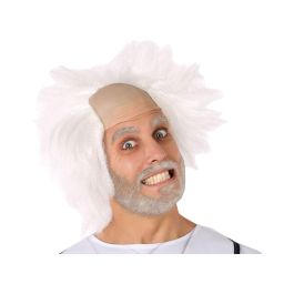 Peluca Científico Loco Blanca 110 gr - Ideal para disfraces de genios chiflados y ciencia ficción