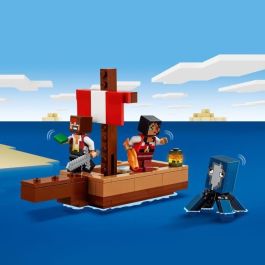 LEGO 21259 Minecraft Set de Viaje, Construcción y Exploración del Barco Pirata