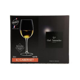 Chef & Sommelier Copas Vino Krysta Cabernet Tulip 25 cL - Pack de 6 Vidrio, Extra Resistente, Brillo Excepcional, Apto Lavavajillas